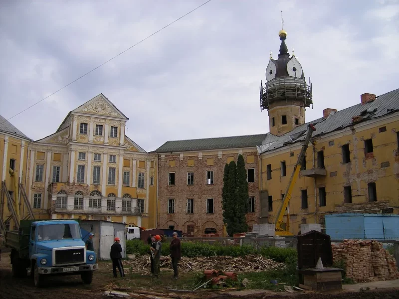 Нясвіжскі замак у час рэканструкцыі, 2005 год.