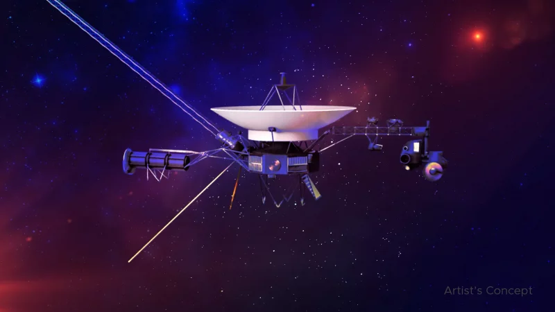 Voyager 1 у космасе - мастацкі канцэпт. Крыніца: NASA/JPL-Caltech