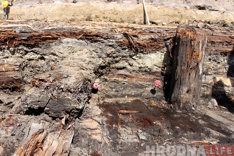 Падчас раскопак на Старым замку знайшлі рэшткі драўляных пабудоў XIV стагоддзя Падчас раскопак на Старым замку знайшлі рэшткі драўляных пабудоў XIV стагоддзя