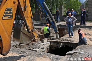 На Ціміразева знайшлі стары вадаправод з падземнай ракой На Ціміразева знайшлі стары вадаправод з падземнай ракой