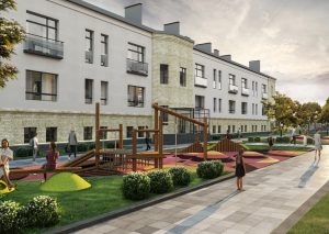 Казармы на Шчорса пасля рэканструкцыі стануць клубнымі дамамі. Што гэта такое? Унутраны двор клубнага комплекса