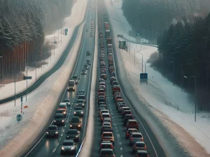 Зноў чэргі на мяжы: беларусы вяртаюцца пасля святаў у Польшчу і Літву Чарга аўтамабіляў