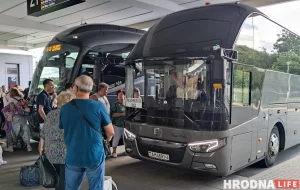 Беларускі аўтобус на вакзале ў Вільні. Фота: Hrodna.life