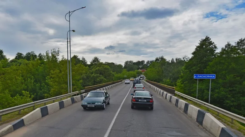 Мост праз Ласасянку ў Гродне. Скрыншот сэрвіса Яндэкс Карты