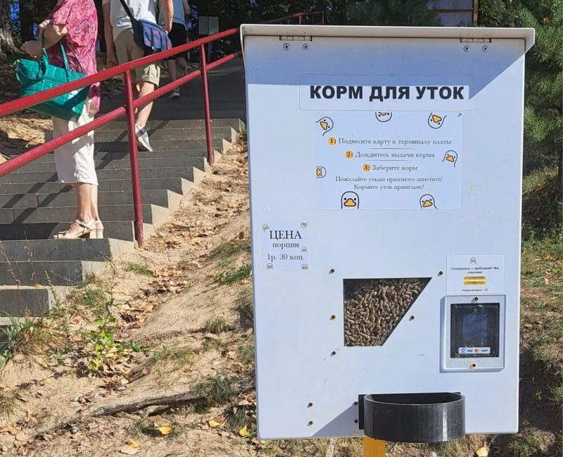 У Гродне з’явіліся апараты для кармлення птушак — іх усталявалі гродзенскія прадпрымальнікі