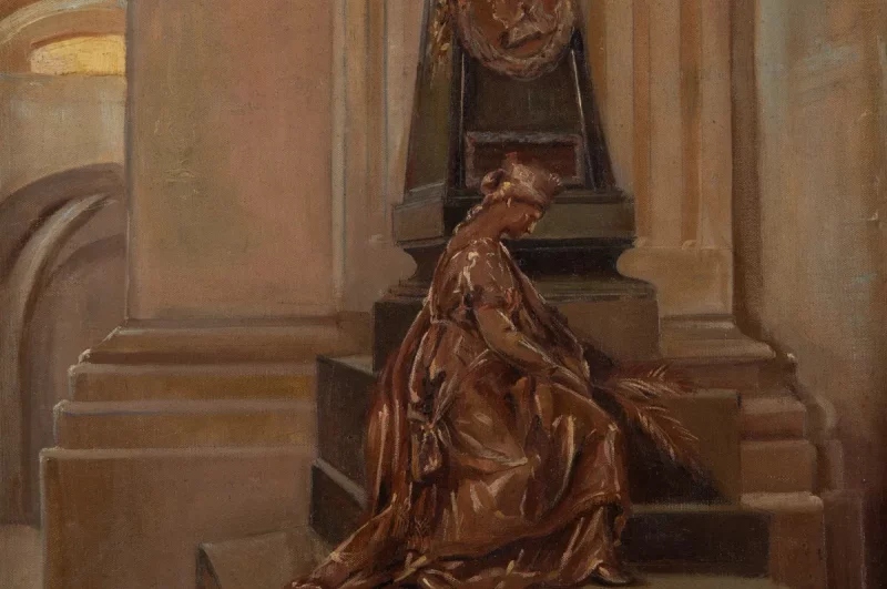 Карціну з Гродна, напісаную 111 гадоў таму, прадавалі на аўкцыёне за €3,5 тыс. Карціна "Помнік Антонію Тызенгаўзу"