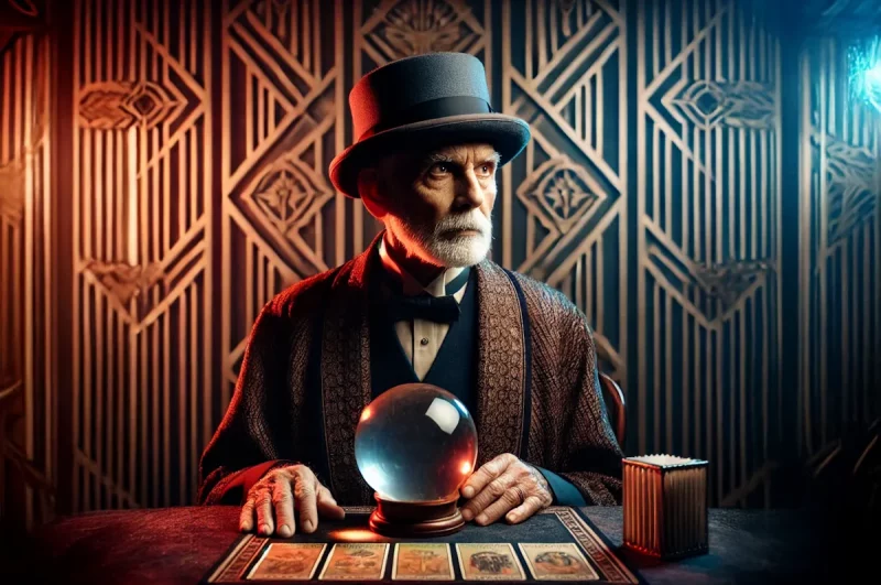 Стэрэатыпны вяшчун 1920-х. Выява згенераваная Hrodna 11:27 з дапамогай ChatGPT і Firefly